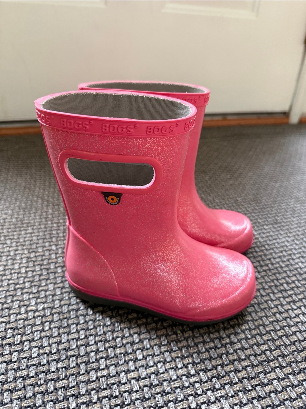 Bogs Kids Pink Glitter Waterproof Rain Boots